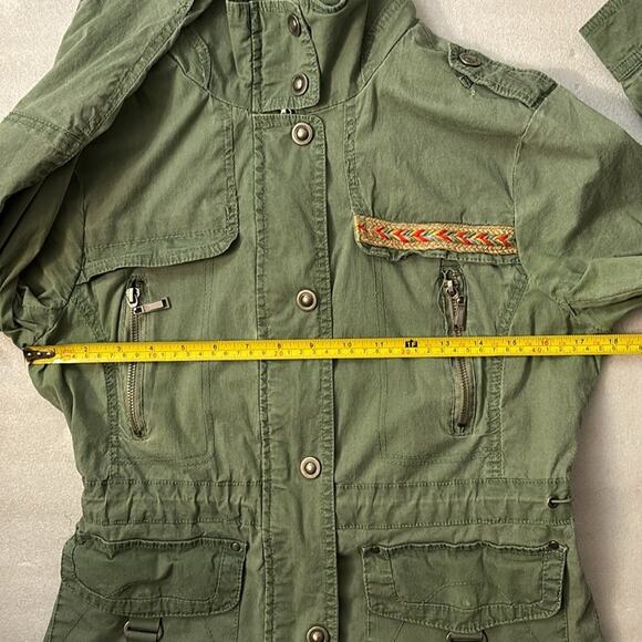 Daytrip Green Army Jacket M Lightweight Boho Cabincore Fisherman Gorpcore Skater - Picture 9 of 15